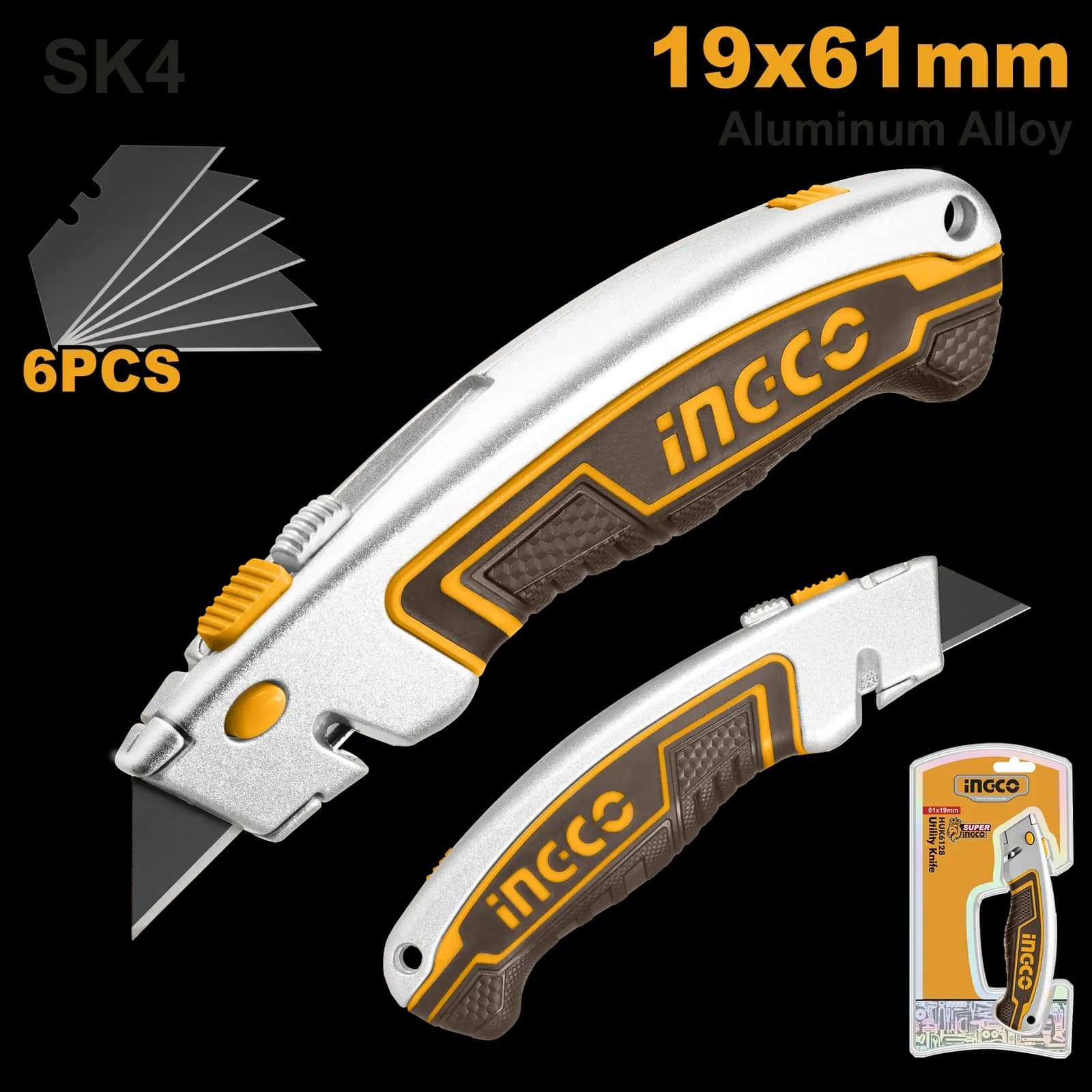 Нож канцелярский HUK6128 INGCO, блистер SUPER