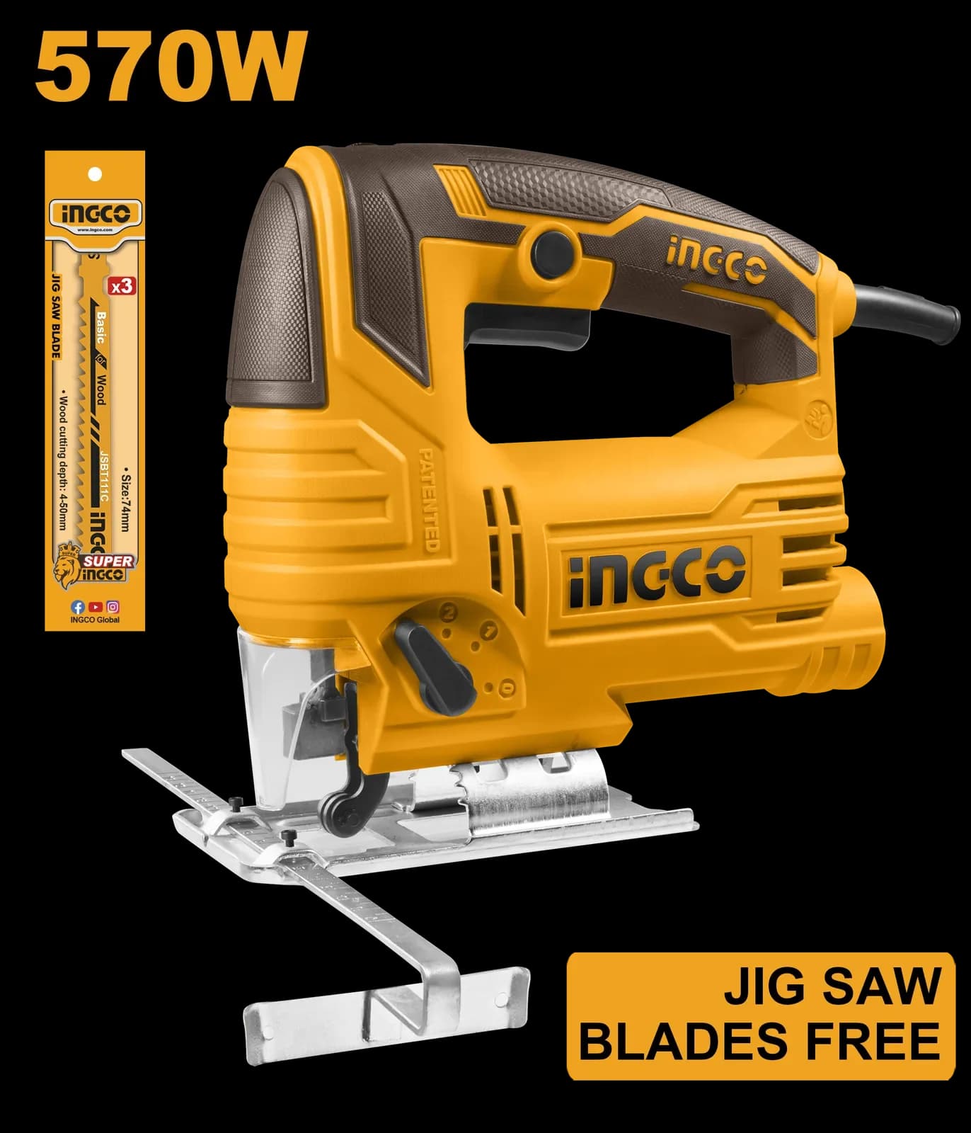 Лобзик электрический JS57028 570Вт, INGCO