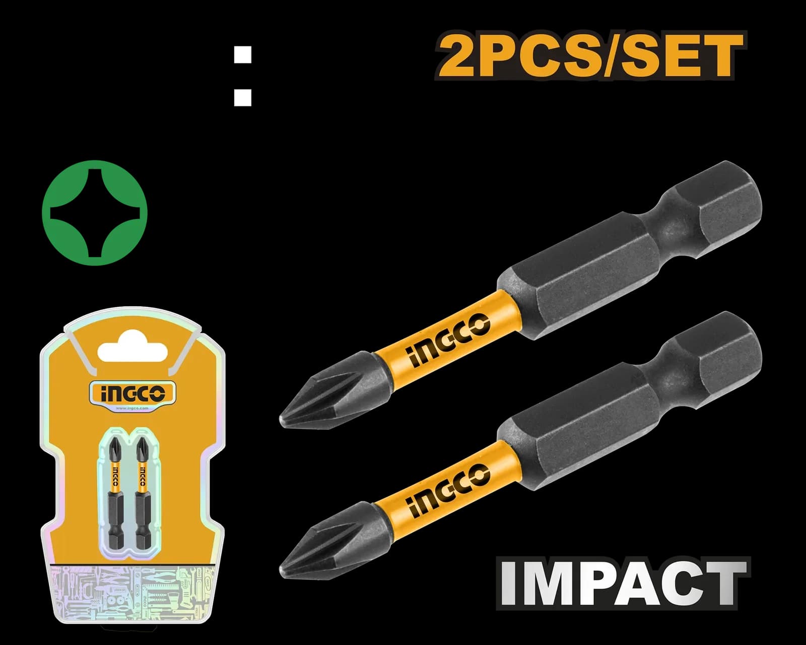 Биты ударные 2шт SDBIM71PH150 50мм INGCO INDUSTRIAL