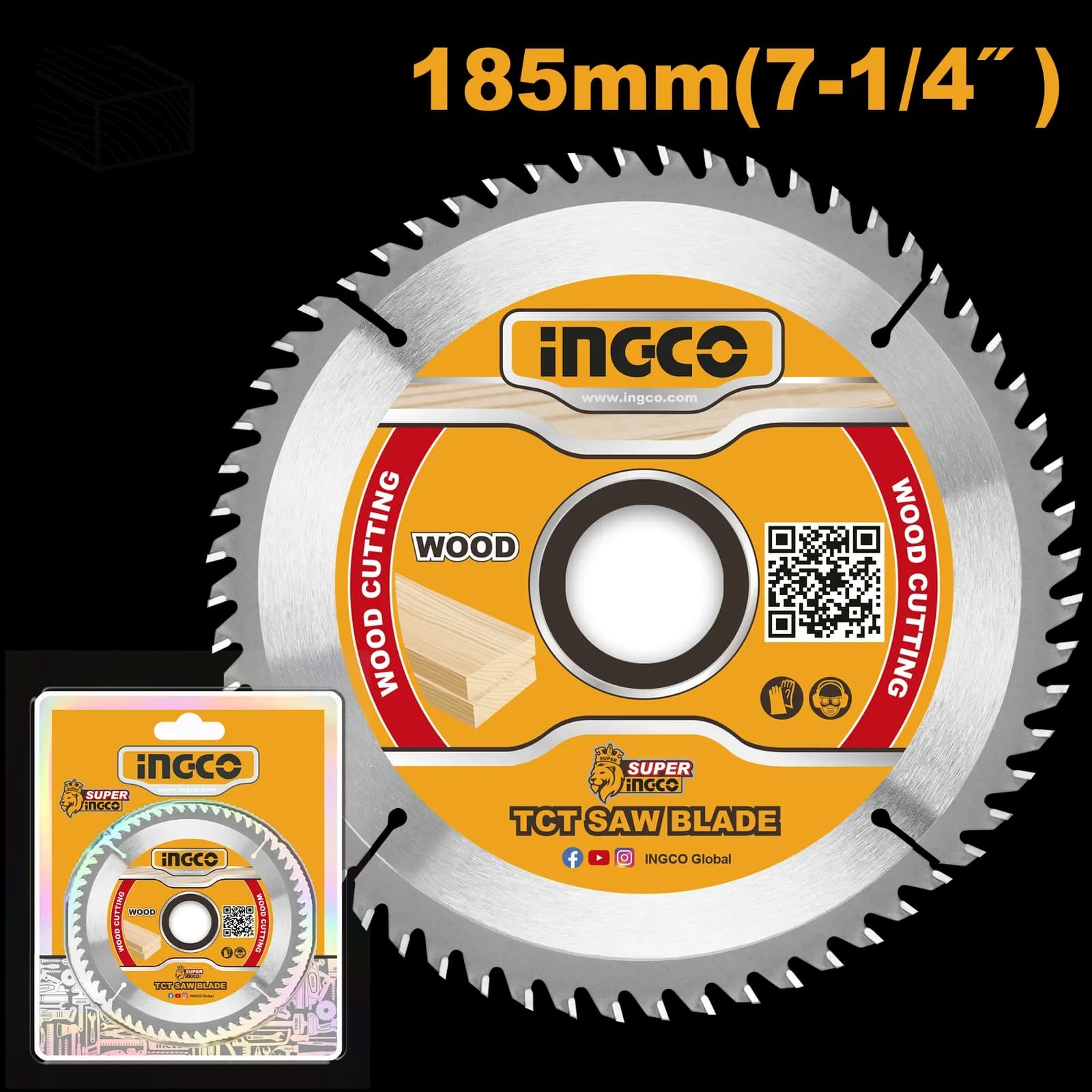 Диск пильный по дереву TSB118513 185мм 60Т INGCO, блистер INDUSTRIAL