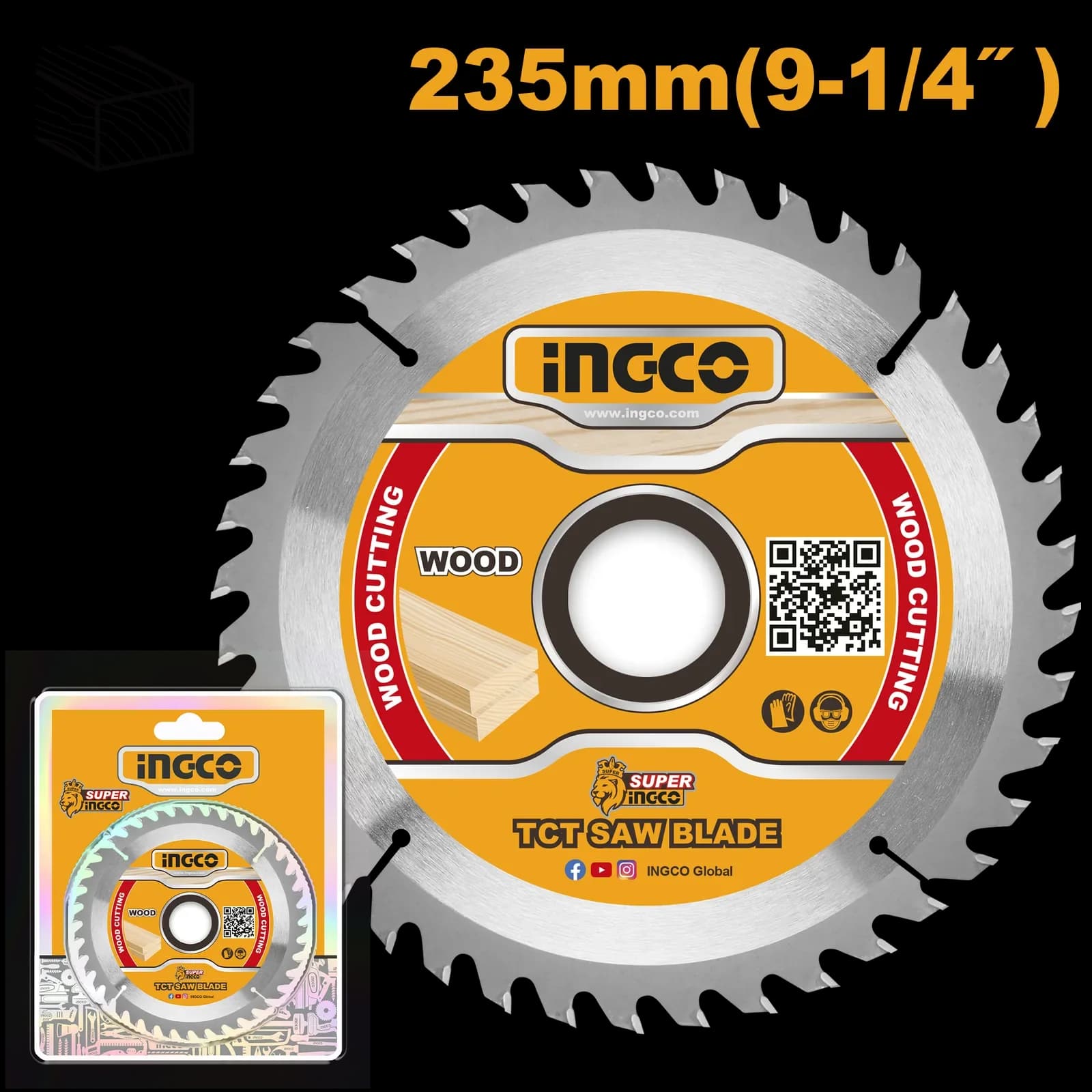 Диск пильный по дереву TSB123525 235мм 40Т INGCO, блистер INDUSTRIAL