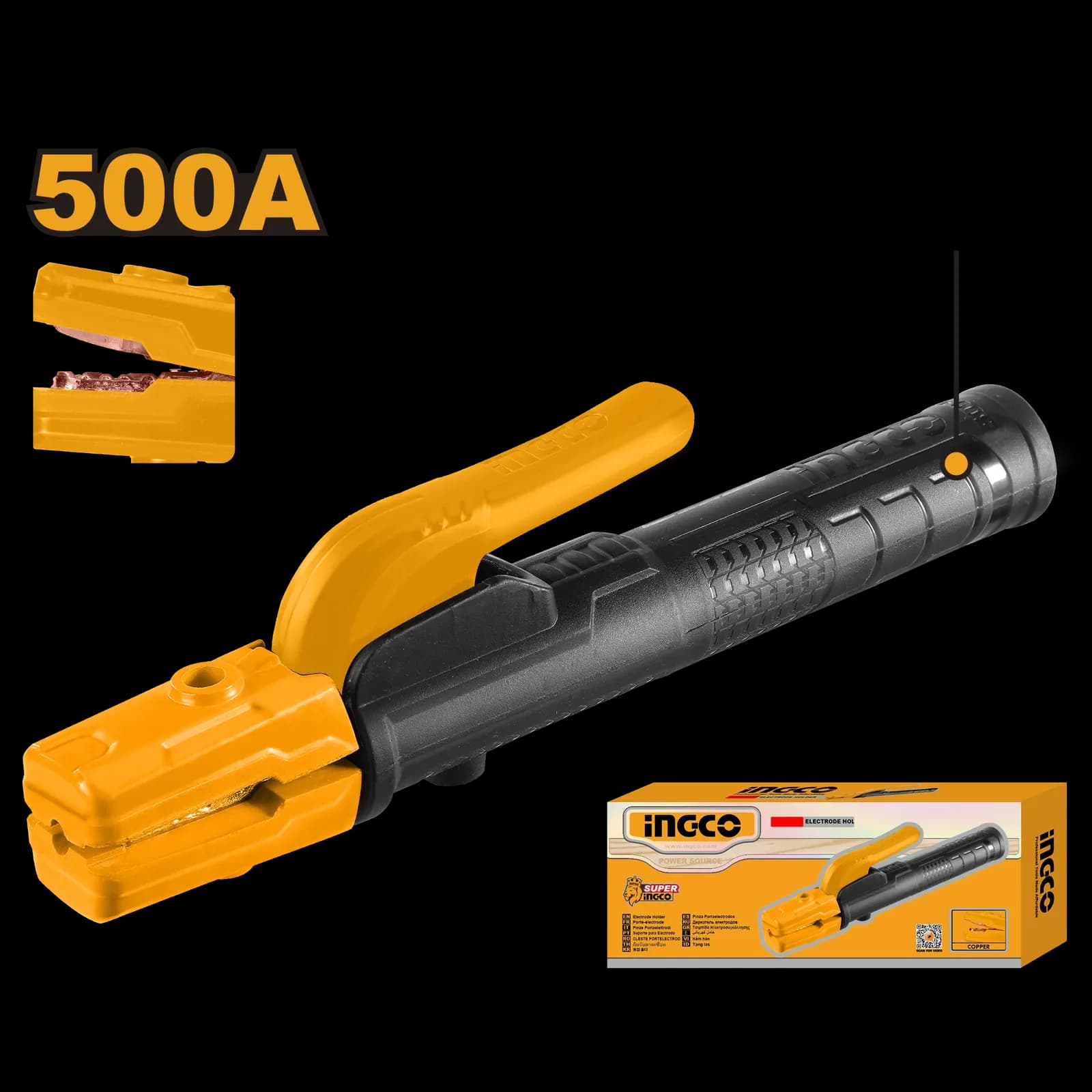 Держатель электрода WAH5008 INGCO, коробка SUPER