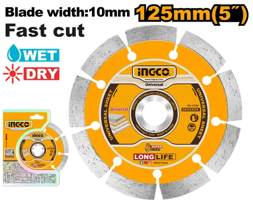 Диск алмазный отрезной DMD011252 125мм сегмент INGCO SUPER