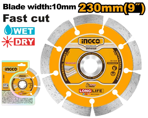 Диск алмазный отрезной DMD012302 230мм сегмент INGCO, блистер SUPER