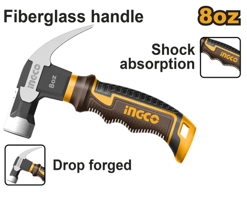 Молоток-гвоздодер мини HCH81008D INGCO SUPER