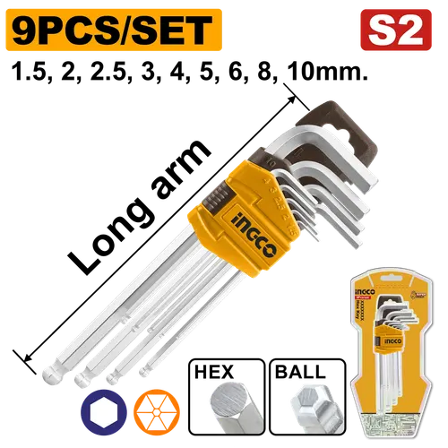 Набор шестигранников HEX HHK12091 INGCO INDUSTRIAL