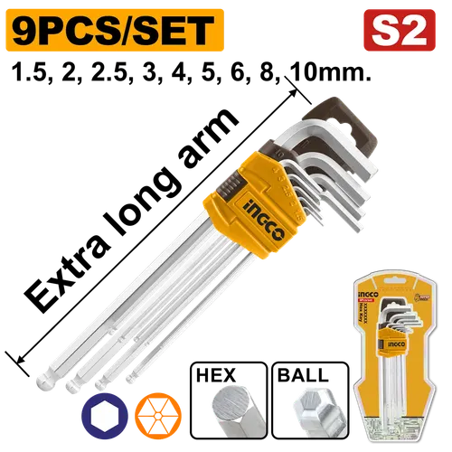 Набор шестигранников HEX HHK12092 INGCO INDUSTRIAL