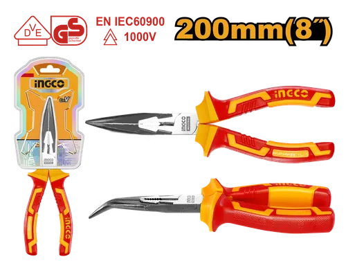Тонкогубцы диэлектрические HIBNP28208 INGCO, блистер INDUSTRIAL