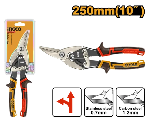 Ножницы по металлу HTSN0110L INGCO, блистер INDUSTRIAL