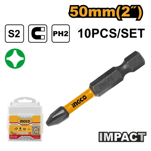 Набор бит ударных 10 шт SDBIM11PH223 50мм INGCO INDUSTRIAL