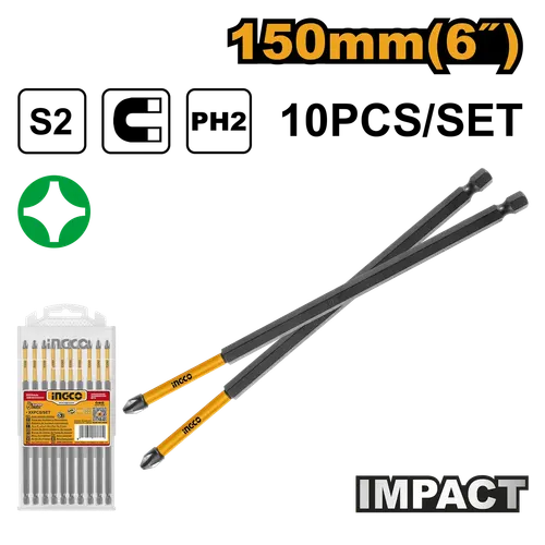Набор бит ударных 10 шт SDBIM11PH263 150мм INGCO INDUSTRIAL