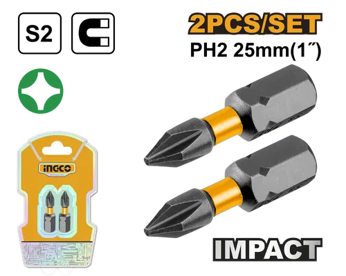 Биты ударные 2шт SDBIM71PH225 25мм INGCO INDUSTRIAL
