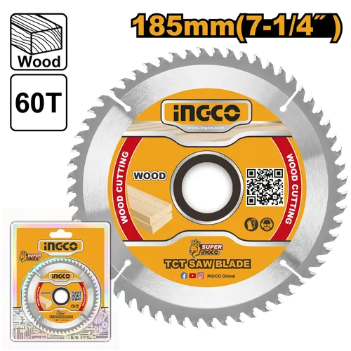 Диск пильный по дереву TSB118513 185мм 60Т INGCO, блистер INDUSTRIAL
